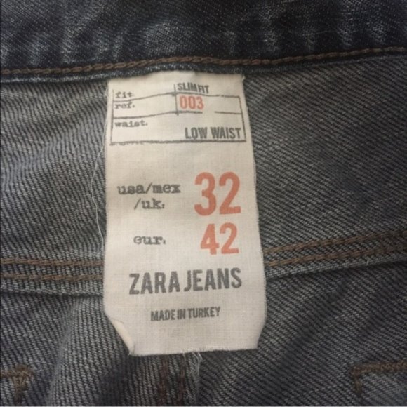 ZARA 003 Slim Fit Low Waist Blue Jeans - Picture 5 of 8